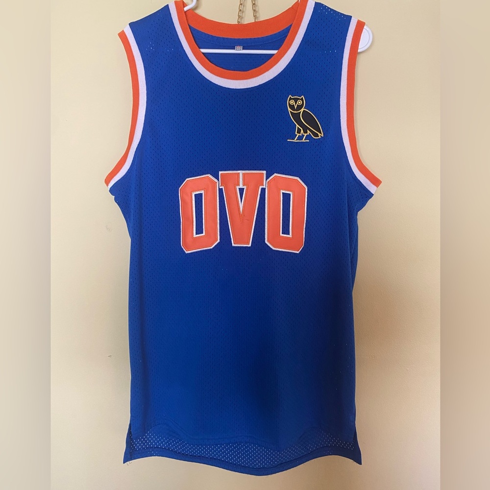 OVO Drake basketball jersey, mesh, blue and orange size M